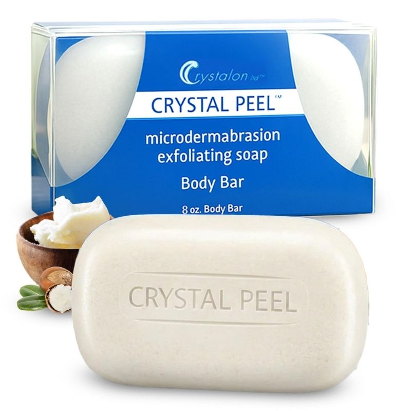 Crystal Peel microdermabrasion exfoliating bar used for post-wax skincare to remove dead skin and prevent ingrown hairs