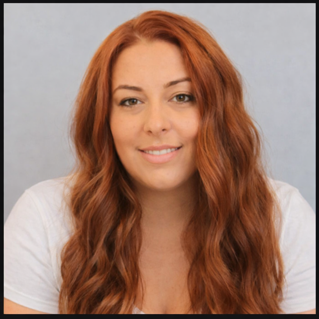 red haired woman in soft light