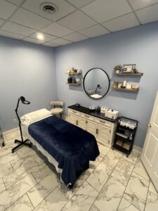Clean professional waxing treatment room at Ithaca Wax and Beauty Therapy in Ithaca NY