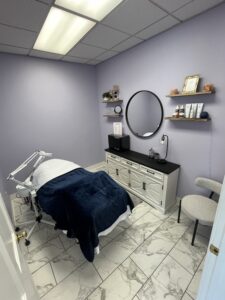 Clean professional sugaring treatment room at Ithaca Wax and Beauty Therapy in Ithaca NY