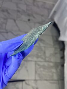wax strip showing hair follicles